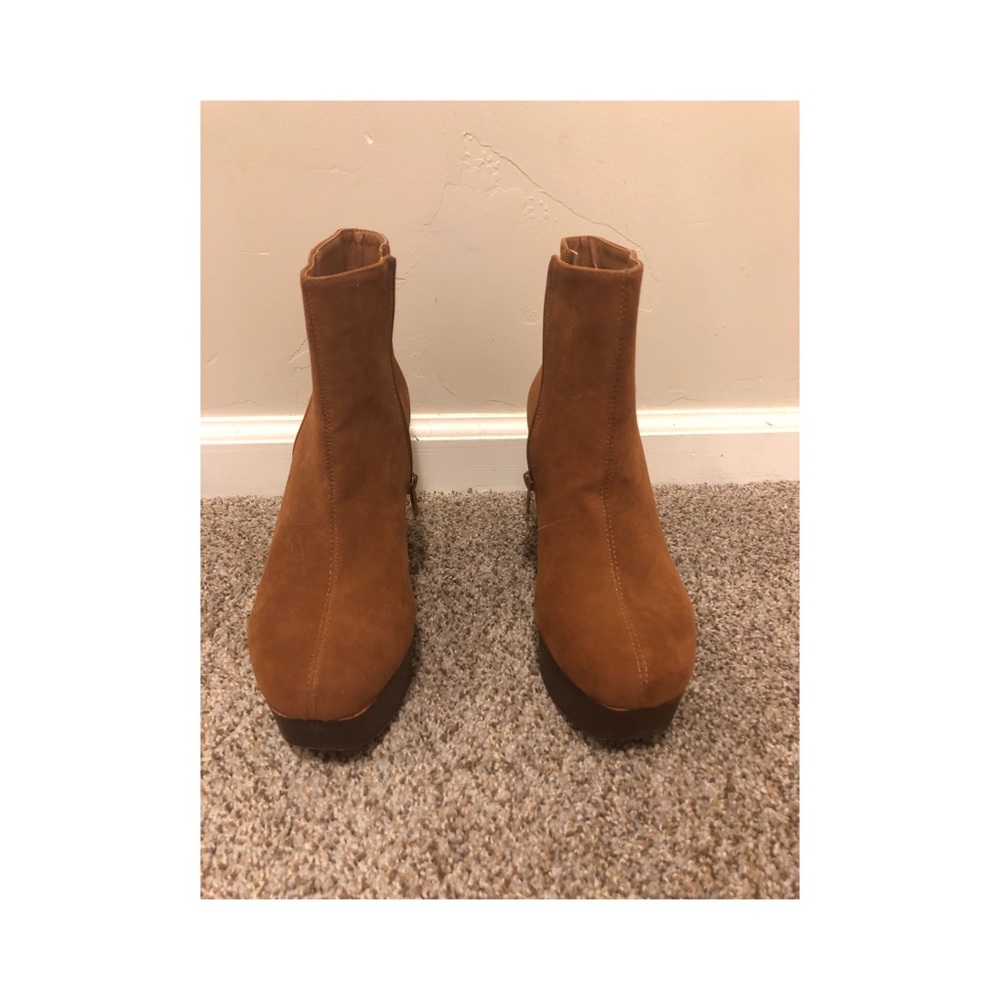 Brown heeled boots